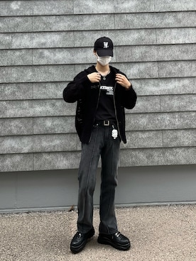 「WOOALONG（ウアロン）のアイテム（帽子）」を使った、iiizoolさん（メンズ・173cm）の秋コーディネート