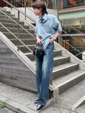 「HARE（ハレ）のJAPANジャガードフラワーネクタイ(HARE)（ネクタイ、ブルー系）」を使った、ゆーたさん（メンズ・165cm）の春コーディネート