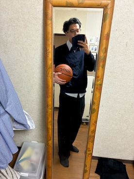 「アイテム（チノパンツ）」を使った、としさん（メンズ・183cm）の秋コーディネート