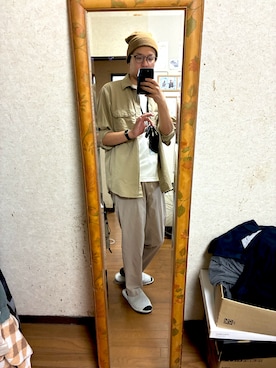 「アイテム（チノパンツ）」を使った、としさん（メンズ・183cm）の秋コーディネート