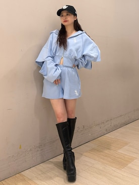 「SPIRALGIRL（スパイラルガール）のアイテム（トップス）」を使った、YU-KAさん（レディース・152cm）の夏コーディネート