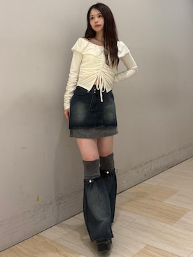 「SPIRALGIRL（スパイラルガール）のアイテム（トップス）」を使った、YU-KAさん（レディース・152cm）の秋コーディネート