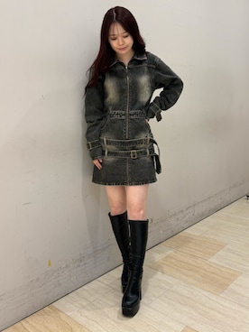 「SPIRALGIRL（スパイラルガール）のアイテム（ワンピース/ドレス）」を使った、YU-KAさん（レディース・152cm）の冬コーディネート