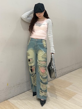 「SPIRALGIRL（スパイラルガール）のアイテム（キャミソール）」を使った、YU-KAさん（レディース・152cm）の春コーディネート