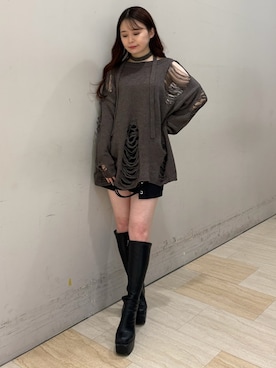 「SPIRALGIRL（スパイラルガール）のアイテム（パンツ）」を使った、YU-KAさん（レディース・152cm）の冬コーディネート