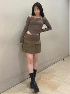 「SPIRALGIRL（スパイラルガール）のアイテム（トップス）」を使った、YU-KAさん（レディース・152cm）の秋コーディネート