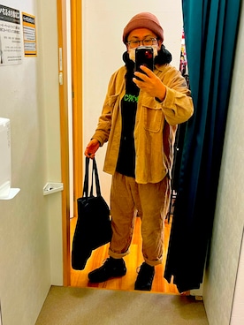 「no brand（ノーブランド）のアイテム（セットアップ）」を使った、dee800さん（メンズ・167cm）の冬コーディネート