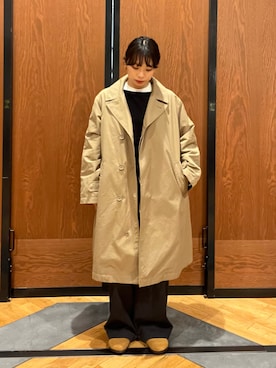 「アイテム（ステンカラーコート）」を使った、カナイさん（レディース・157cm）の秋コーディネート