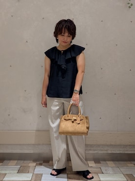 「NOLLEY’S Sophi（ノーリーズソフィ）のアイテム（パンツ）」を使った、kumaさん（レディース・153cm）の夏コーディネート