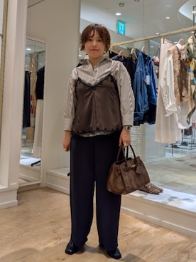 「スキッパーシャツ」｜kumaさん（レディース・153cm）の秋コーディネート