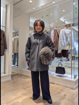 「アイテム（ステンカラーコート）」を使った、kumaさん（レディース・153cm）の秋コーディネート