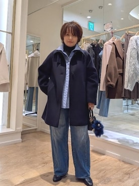 「アイテム（ステンカラーコート）」を使った、kumaさん（レディース・153cm）の秋コーディネート