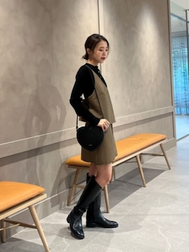 「ベーシック/トラッド」｜「アイテム（ブーツ）」を使った、NATSUMIさん（レディース・156cm）の秋コーディネート