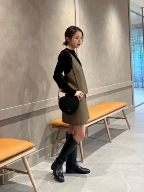 Odette e Odile ブラウンレザー ロングブーツ 中ヒール ODETTE E ODILE（オデットエオディール）の「ルーズ ロング