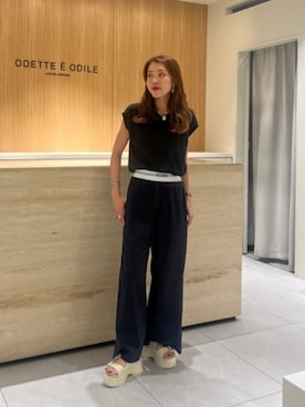 「ODETTE E ODILE（オデットエオディール）のアイテム」を使った、NATSUMIさん（レディース・156cm）の夏コーディネート