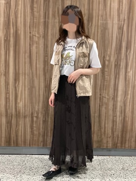 「Design Tshirts Store graniph（デザイン　ティーシャツ　ストア　グラニフ）のアイテム（Tシャツ/カットソー）」を使った、きななさん（レディース・157cm）の秋コーディネート