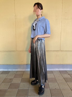 「アイテム（バンダナ/スカーフ）」を使った、きななさん（レディース・157cm）の秋コーディネート