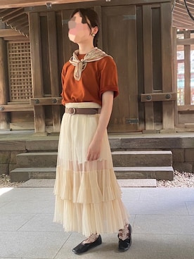 「レトロ」｜「アイテム（財布/小物）」を使った、きななさん（レディース・157cm）の夏コーディネート