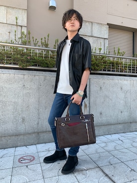 「カジュアルバッグ」｜SHUN KATOさん（メンズ・173cm）の夏コーディネート