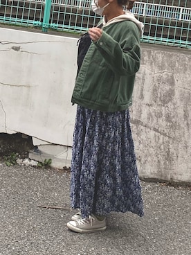 「coca（coca）（コカ）のアイテム（ノーカラージャケット）」を使った、ちょこさん（レディース・154cm）の春コーディネート