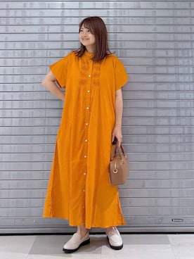 「アイテム（ワンピース、オレンジ系）」を使った、MAIKOさん（レディース・150cm）の夏コーディネート