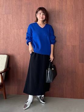 「Elura（エルーラ）のアイテム（ローファー）」を使った、MAIKOさん（レディース・150cm）の秋コーディネート