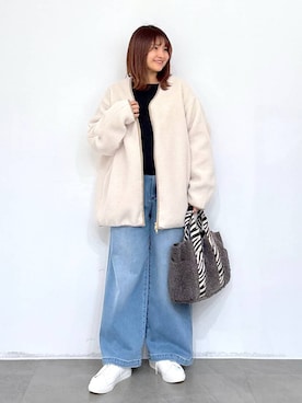 「アイテム（トートバッグ）」を使った、MAIKOさん（レディース・150cm・30代）の秋コーディネート