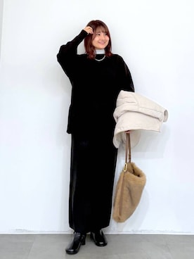 「アイテム（ノーカラージャケット）」を使った、MAIKOさん（レディース・150cm・30代）の秋コーディネート