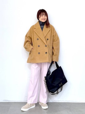 「アイテム（トートバッグ）」を使った、MAIKOさん（レディース・150cm・30代）の冬コーディネート