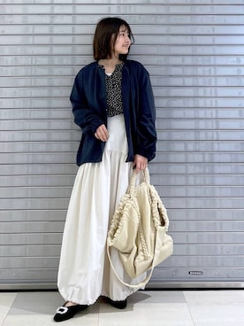 「Elura（エルーラ）のアイテム（ブルゾン）」を使った、MAIKOさん（レディース・150cm）の春コーディネート