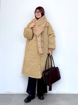 「アイテム（マフラー）」を使った、MAIKOさん（レディース・150cm）の秋コーディネート
