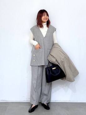 「アイテム（ベスト）」を使った、MAIKOさん（レディース・150cm・30代）の秋コーディネート
