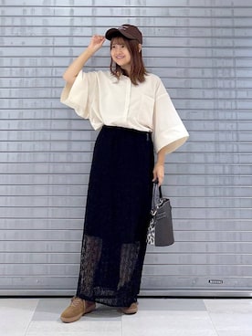 「アイテム（帽子）」を使った、MAIKOさん（レディース・150cm・30代）の夏コーディネート