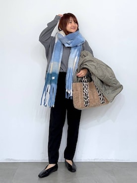 「アイテム（MA-1）」を使った、MAIKOさん（レディース・150cm）の冬コーディネート