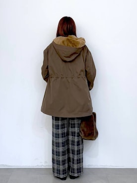 「アイテム（マウンテンパーカー）」を使った、MAIKOさん（レディース・150cm）の冬コーディネート