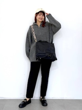 「Elura（エルーラ）のアイテム」を使った、MAIKOさん（レディース・150cm）の冬コーディネート