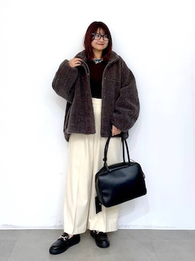 「アイテム（ボストンバッグ）」を使った、MAIKOさん（レディース・150cm・30代）の冬コーディネート