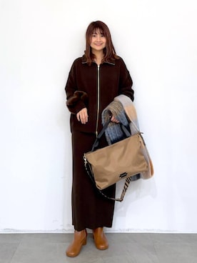 「Elura（エルーラ）のアイテム」を使った、MAIKOさん（レディース・150cm）の冬コーディネート