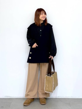 「アイテム（ベスト）」を使った、MAIKOさん（レディース・150cm）の冬コーディネート