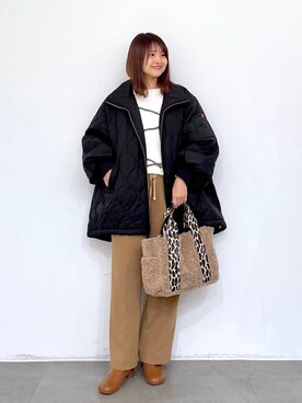 「アイテム（MA-1）」を使った、MAIKOさん（レディース・150cm・30代）の冬コーディネート