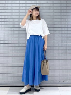 「Elura（エルーラ）のアイテム（帽子）」を使った、MAIKOさん（レディース・150cm）の夏コーディネート