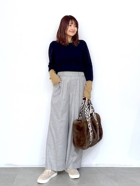 「アイテム（トートバッグ）」を使った、MAIKOさん（レディース・150cm・30代）の冬コーディネート