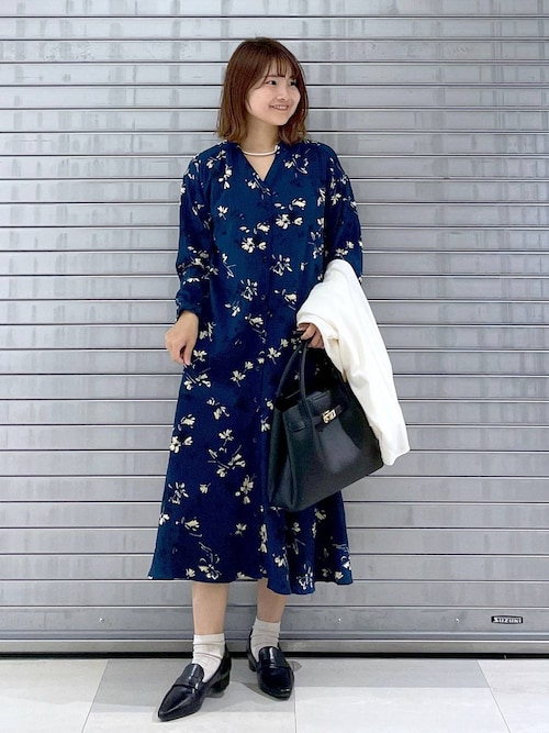二子玉) 6 ROKU ロク 未使用 2WAY DOBBY FLOWER PRINT DRESS