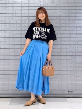 「Elura（エルーラ）のボイルフレアスカート＜低身長サイズあり＞/321638（スカート）」を使った、MAIKOさん（レディース・150cm・30代）の夏コーディネート