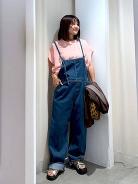 「アイテム（サロペット/オーバーオール）」を使った、MAIKOさん（レディース・150cm）の秋コーディネート