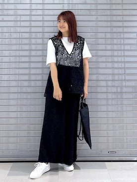 「アイテム（トートバッグ）」を使った、MAIKOさん（レディース・150cm）の夏コーディネート
