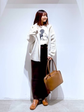 「アイテム（ボストンバッグ）」を使った、MAIKOさん（レディース・150cm）の秋コーディネート