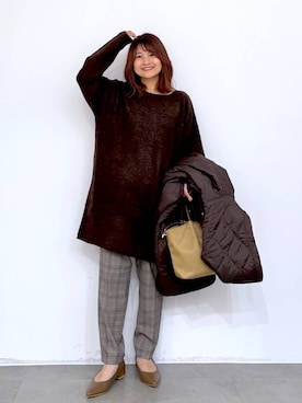 「アイテム（スラックス）」を使った、MAIKOさん（レディース・150cm・30代）の秋コーディネート