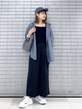 「Elura（エルーラ）のアイテム（帽子）」を使った、MAIKOさん（レディース・150cm）の春コーディネート