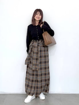 「アイテム（ボストンバッグ）」を使った、MAIKOさん（レディース・150cm・30代）の冬コーディネート